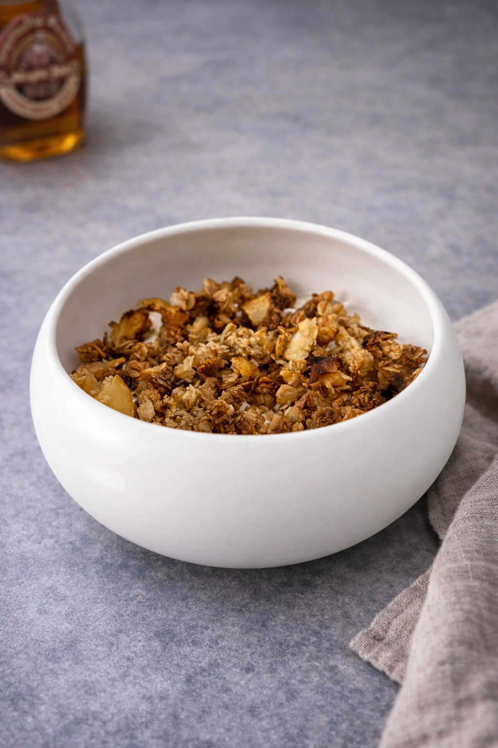 Fromage blanc, crumble pomme