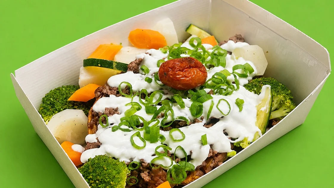 Patate douce rôties & viande haché 450kcal